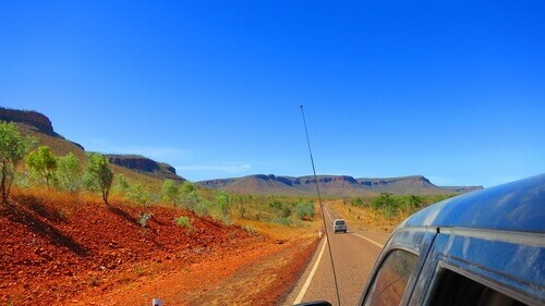 Road trip middle outback australian desert