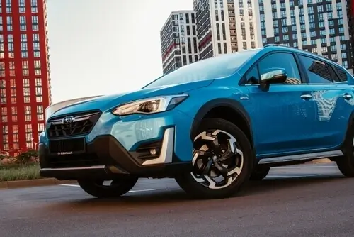 A blue Subaru Crosstrek Car All-Wheel Drive Capability