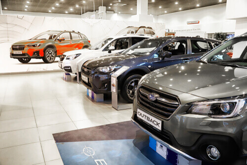 New Subaru Cars in Showroom